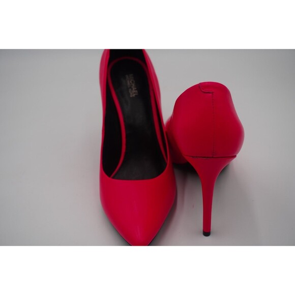 Michael Kors Claire Neon Hot Pink Leather Stiletto Pointed Toe High Pump Sz 9.5M - Picture 7 of 17
